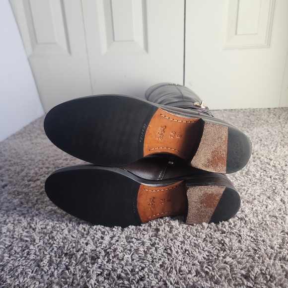 Coach Knee High Brown Leather Boots 7.5B - Picture 9 of 16